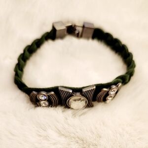 Lia Sophia "Confidant" Green colour faux leather with cut crystal bracelet